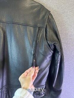 HARLEY DAVIDSON NEVADA STYLE Men's Black Leather Jacket REMOVABLE LINER/ VENTS