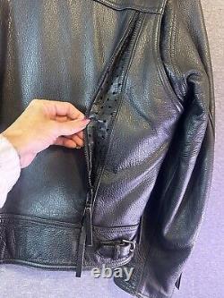 HARLEY DAVIDSON NEVADA STYLE Men's Black Leather Jacket REMOVABLE LINER/ VENTS