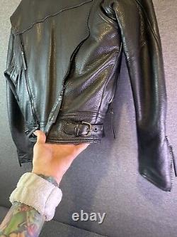 HARLEY DAVIDSON NEVADA STYLE Men's Black Leather Jacket REMOVABLE LINER/ VENTS