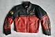 HARLEY DAVIDSON Red & Black Leather Racing Motorcycle Jacket Biker Coat Womens L