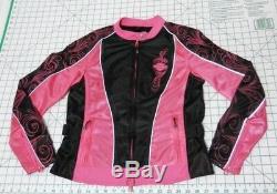 HARLEY DAVIDSON Riding Jacket Women's Size S PINK Motorcycle Gear Full Zip