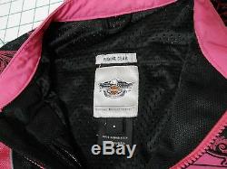 HARLEY DAVIDSON Riding Jacket Women's Size S PINK Motorcycle Gear Full Zip