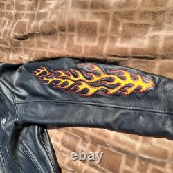 HARLEY DAVIDSON Vintage RIDE FREE FLAME JACKET sz LW