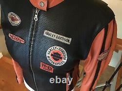 HARLEY DAVIDSON Women's Size XL Leather Racing Jacket in Great Condition