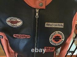 HARLEY DAVIDSON Women's Size XL Leather Racing Jacket in Great Condition