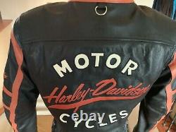 HARLEY DAVIDSON Womens S/M Leather Racing Jacket in Great Condition