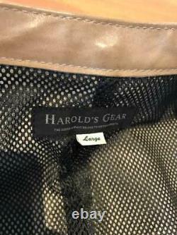 HAROLD'S GEAR Horsehide Leather Biker Rider Motorcycle Jacket L Beige Men Used