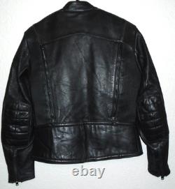 HEIN GERICKE BLACK Leather heavy Motorcycle Biker Jacket size 44