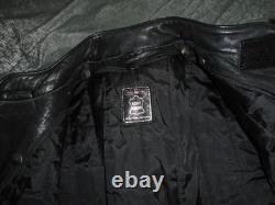 HEIN GERICKE BLACK Leather heavy Motorcycle Biker Jacket size 44