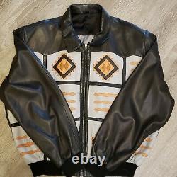 HOBO Michael Hoban North Beach Men's Sz XL Aztec Leather Jacket Rare Vintage