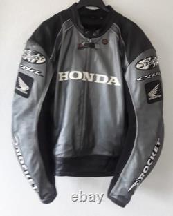 HONDA Officially Licensed JOE ROCKET CDR Armored Leather Motorcycle Jacket Sz 50