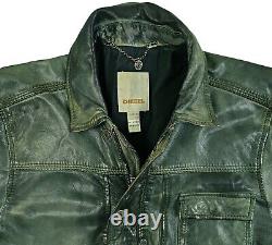 HOT AUTHENTIC Men's DIESEL BIKER Slim SPORTS GRAY LAMB LEATHER Jacket M (Fit S)