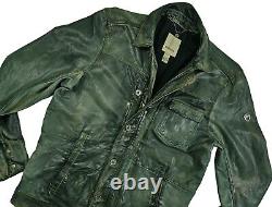 HOT AUTHENTIC Men's DIESEL BIKER Slim SPORTS GRAY LAMB LEATHER Jacket M (Fit S)