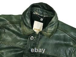 HOT AUTHENTIC Men's DIESEL BIKER Slim SPORTS GRAY LAMB LEATHER Jacket M (Fit S)