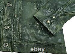 HOT AUTHENTIC Men's DIESEL BIKER Slim SPORTS GRAY LAMB LEATHER Jacket M (Fit S)