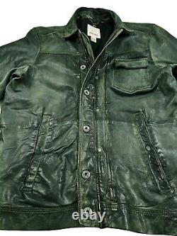 HOT AUTHENTIC Men's DIESEL BIKER Slim SPORTS GRAY LAMB LEATHER Jacket M (Fit S)