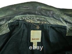 HOT AUTHENTIC Men's DIESEL BIKER Slim SPORTS GRAY LAMB LEATHER Jacket M (Fit S)