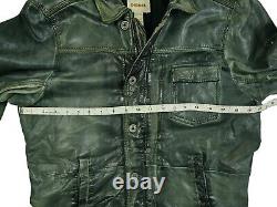 HOT AUTHENTIC Men's DIESEL BIKER Slim SPORTS GRAY LAMB LEATHER Jacket M (Fit S)