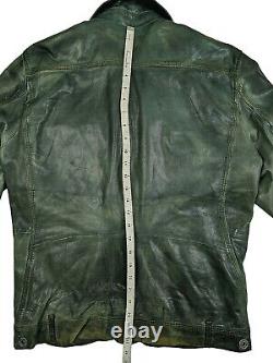 HOT AUTHENTIC Men's DIESEL BIKER Slim SPORTS GRAY LAMB LEATHER Jacket M (Fit S)