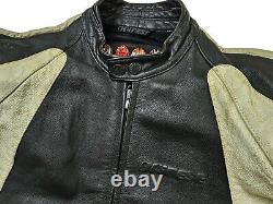 HOT ITALY Men's DAINESE MOTOCYCLE BIKER ARMOR GUARD BLACK LEATHER Jacket 54 S-M