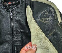 HOT ITALY Men's DAINESE MOTOCYCLE BIKER ARMOR GUARD BLACK LEATHER Jacket 54 S-M