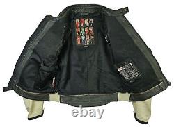 HOT ITALY Men's DAINESE MOTOCYCLE BIKER ARMOR GUARD BLACK LEATHER Jacket 54 S-M