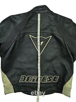 HOT ITALY Men's DAINESE MOTOCYCLE BIKER ARMOR GUARD BLACK LEATHER Jacket 54 S-M