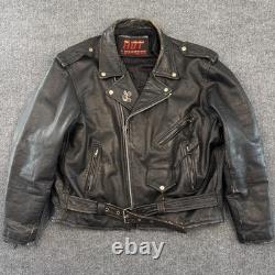 HOT Leathers Leather Motorcycle Jacket Mens 50 Harley Davidson Patch Biker