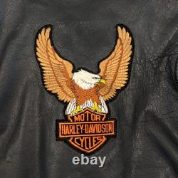 HOT Leathers Leather Motorcycle Jacket Mens 50 Harley Davidson Patch Biker