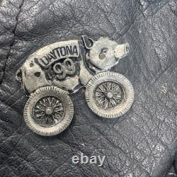 HOT Leathers Leather Motorcycle Jacket Mens 50 Harley Davidson Patch Biker