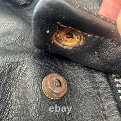 HOT Leathers Leather Motorcycle Jacket Mens 50 Harley Davidson Patch Biker