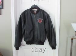 H-D OF CRETE Leather Riding Jacket Harley Davidson Original Large (L) EXCELLENT