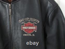 H-D OF CRETE Leather Riding Jacket Harley Davidson Original Large (L) EXCELLENT