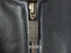 H-D OF CRETE Leather Riding Jacket Harley Davidson Original Large (L) EXCELLENT