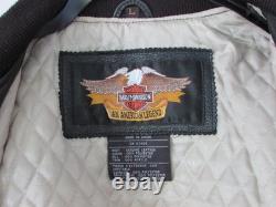 H-D OF CRETE Leather Riding Jacket Harley Davidson Original Large (L) EXCELLENT