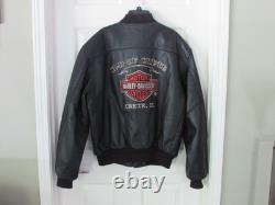 H-D OF CRETE Leather Riding Jacket Harley Davidson Original Large (L) EXCELLENT