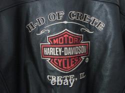 H-D OF CRETE Leather Riding Jacket Harley Davidson Original Large (L) EXCELLENT