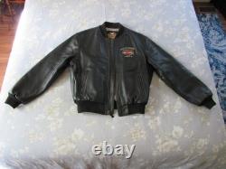 H-D OF CRETE Leather Riding Jacket Harley Davidson Original Large (L) EXCELLENT