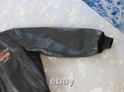 H-D OF CRETE Leather Riding Jacket Harley Davidson Original Large (L) EXCELLENT