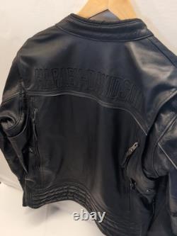 Haley Davidson Leather Motorcycle Jacket size Large READ