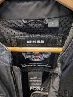 Haley Davidson Leather Motorcycle Jacket size Large READ