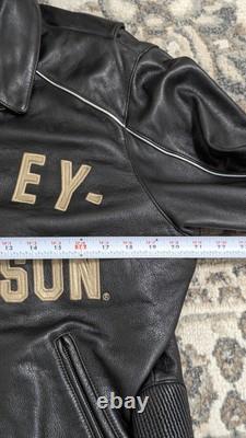 Harley Davidson 100 years Anniversary Black Leather Biker Jacket Mens M
