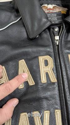 Harley Davidson 100 years Anniversary Black Leather Biker Jacket Mens M