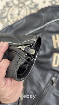 Harley Davidson 100 years Anniversary Black Leather Biker Jacket Mens M