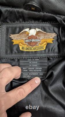 Harley Davidson 100 years Anniversary Black Leather Biker Jacket Mens M