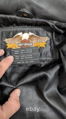 Harley Davidson 100 years Anniversary Black Leather Biker Jacket Mens M