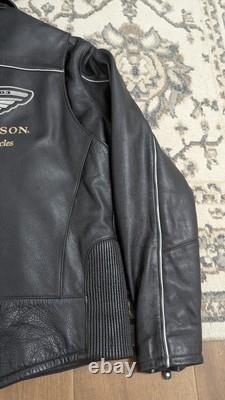 Harley Davidson 100 years Anniversary Black Leather Biker Jacket Mens M