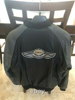 Harley Davidson 100th Anniversary Leather Bomber Jacket Mens Size Large