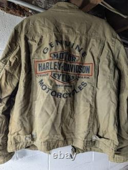 Harley Davidson Army Green Bar & Shield Motorcycle Jacket Men's Size Small