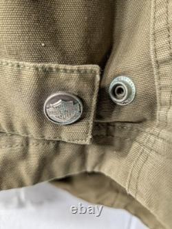Harley Davidson Army Green Bar & Shield Motorcycle Jacket Men's Size Small
